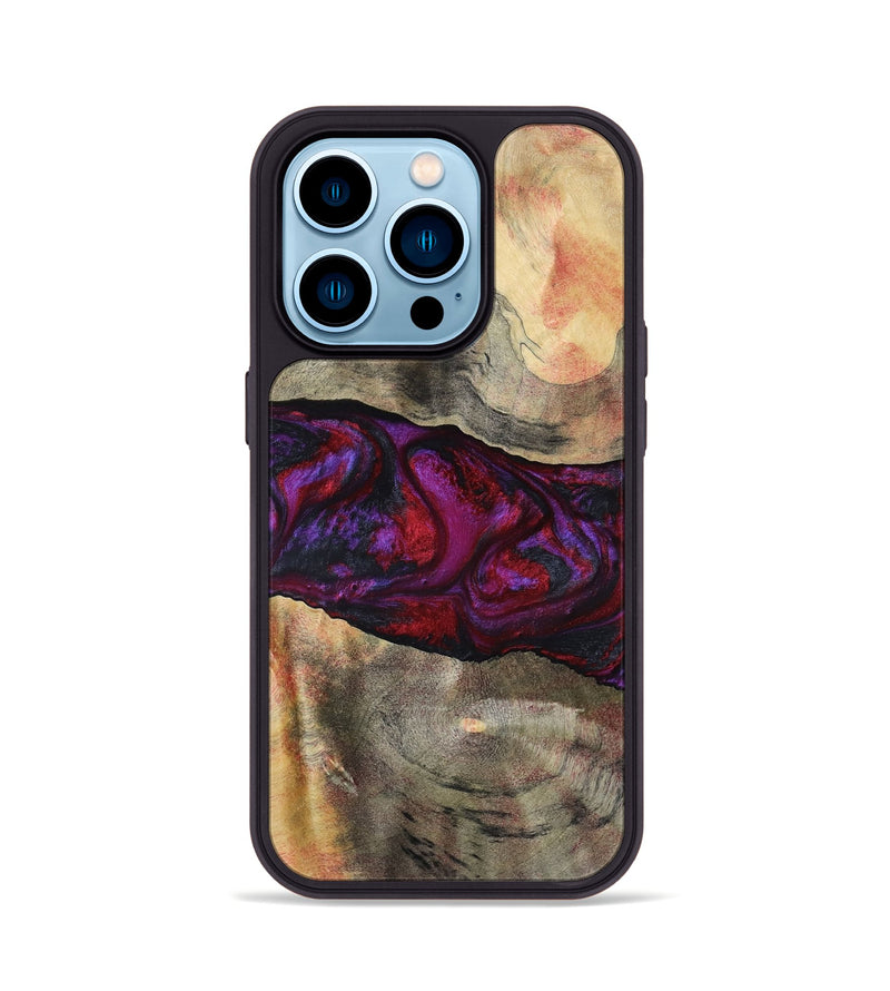 iPhone 14 Pro Wood Phone Case - Lydia (Red, 801427)