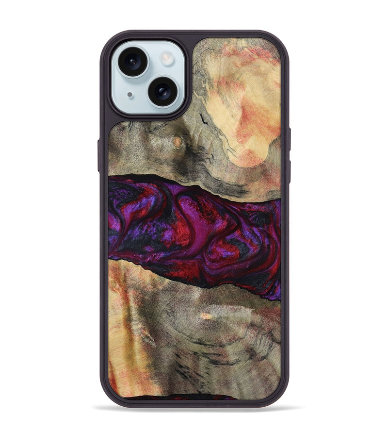 iPhone 15 Plus Wood Phone Case - Lydia (Red, 801427)