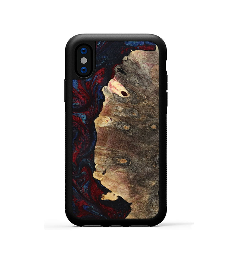iPhone Xs Wood Phone Case - Kyler (Red, 801428)