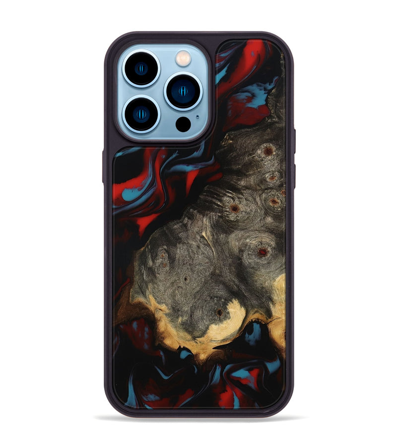 iPhone 14 Pro Max Wood Phone Case - Lena (Red, 801429)