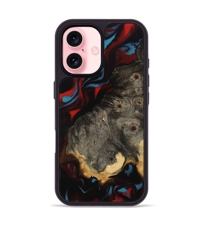 iPhone 16 Wood Phone Case - Lena (Red, 801429)