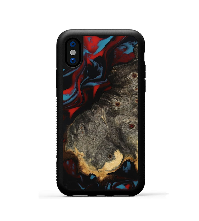 iPhone Xs Wood Phone Case - Lena (Red, 801429)