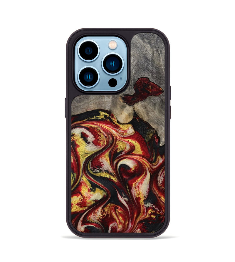 iPhone 14 Pro Wood Phone Case - Ximena (Red, 801430)
