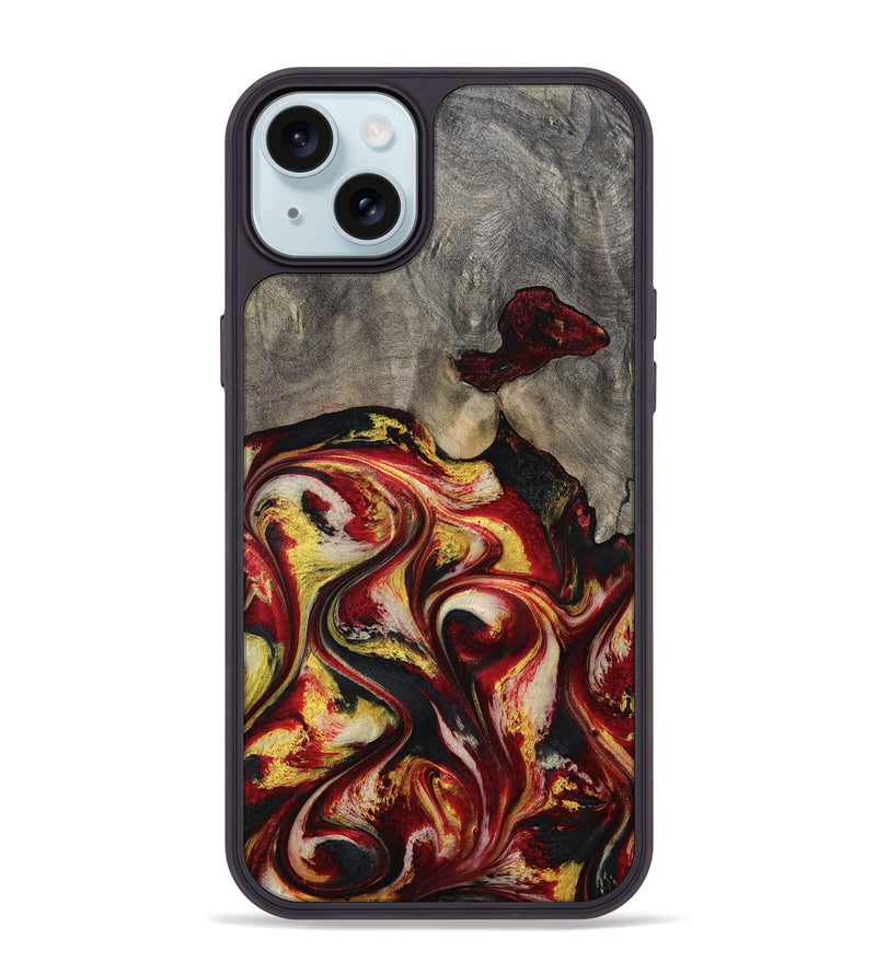 iPhone 15 Plus Wood Phone Case - Ximena (Red, 801430)