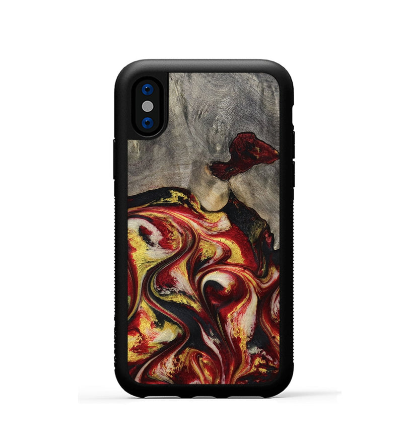 iPhone Xs Wood Phone Case - Ximena (Red, 801430)