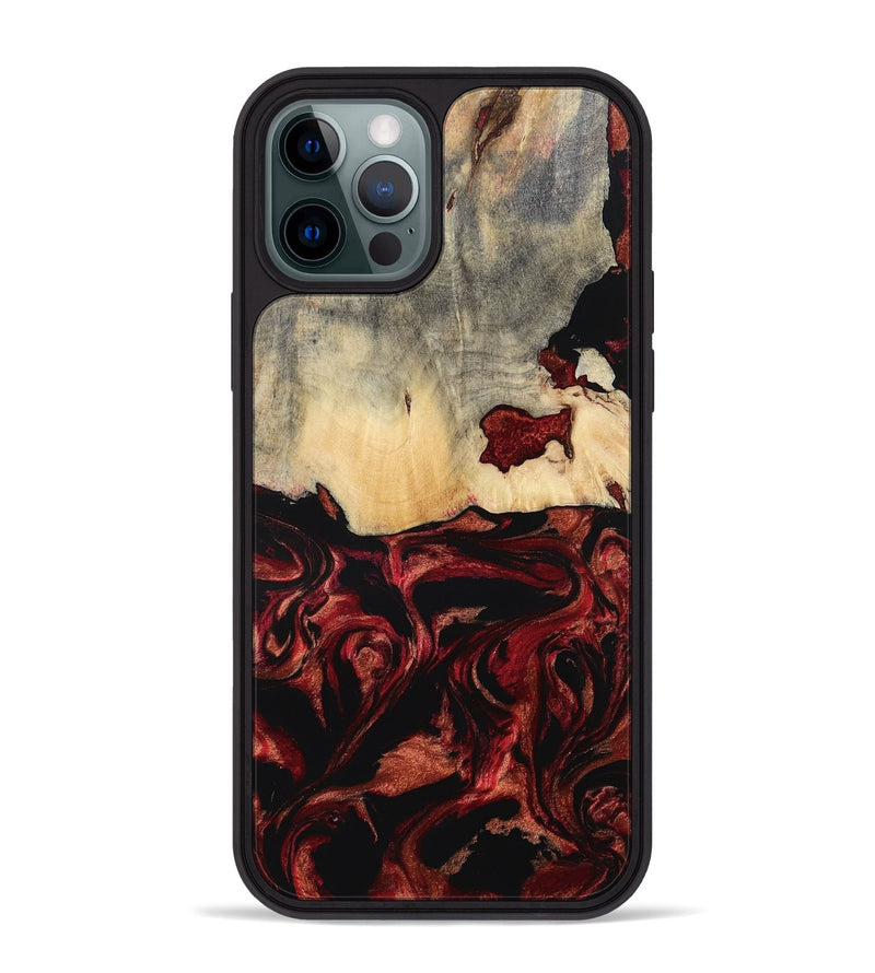 iPhone 12 Pro Max Wood Phone Case - Khai (Red, 801431)