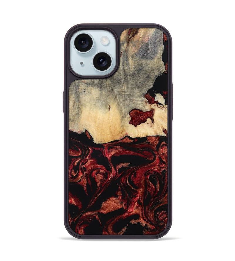 iPhone 15 Wood Phone Case - Khai (Red, 801431)