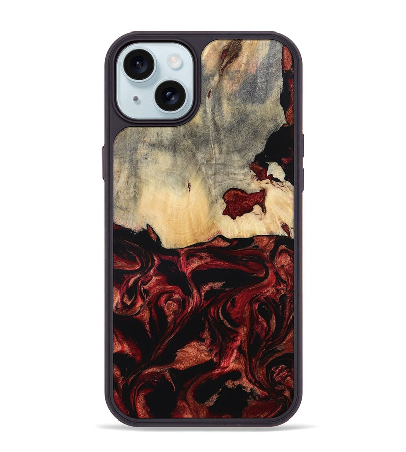 iPhone 15 Plus Wood Phone Case - Khai (Red, 801431)