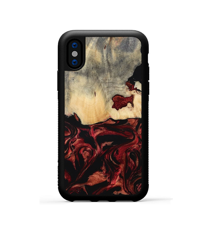 iPhone Xs Wood Phone Case - Khai (Red, 801431)