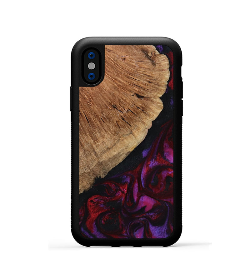 iPhone Xs Wood Phone Case - Mustafa (Red, 801434)