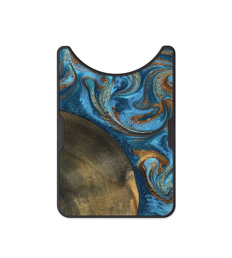 Alloy Wood Wallet - Akira (Teal & Gold, 801435)