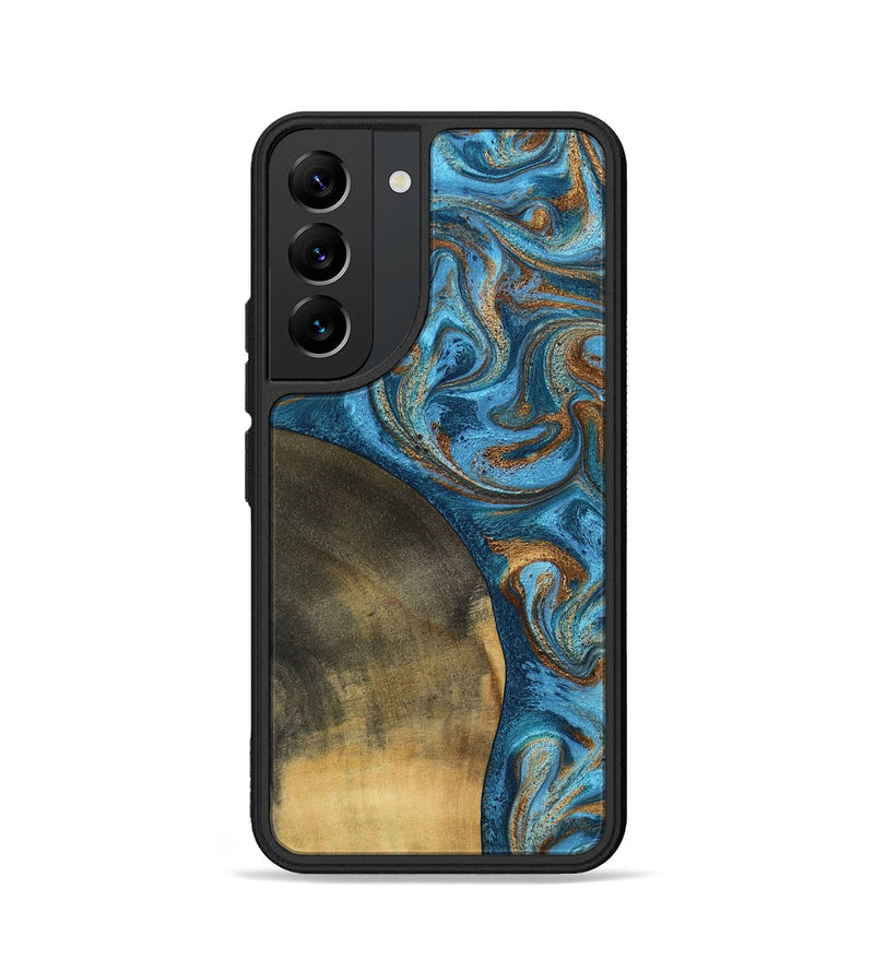Galaxy S22 Wood Phone Case - Akira (Teal & Gold, 801435)