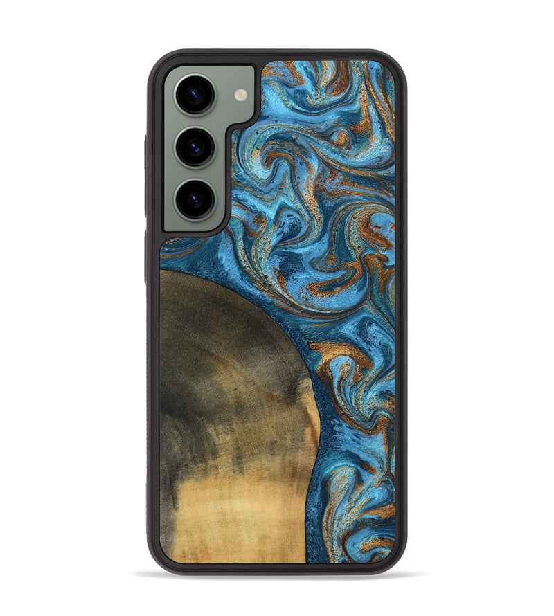 Galaxy S23 Plus Wood Phone Case - Akira (Teal & Gold, 801435)