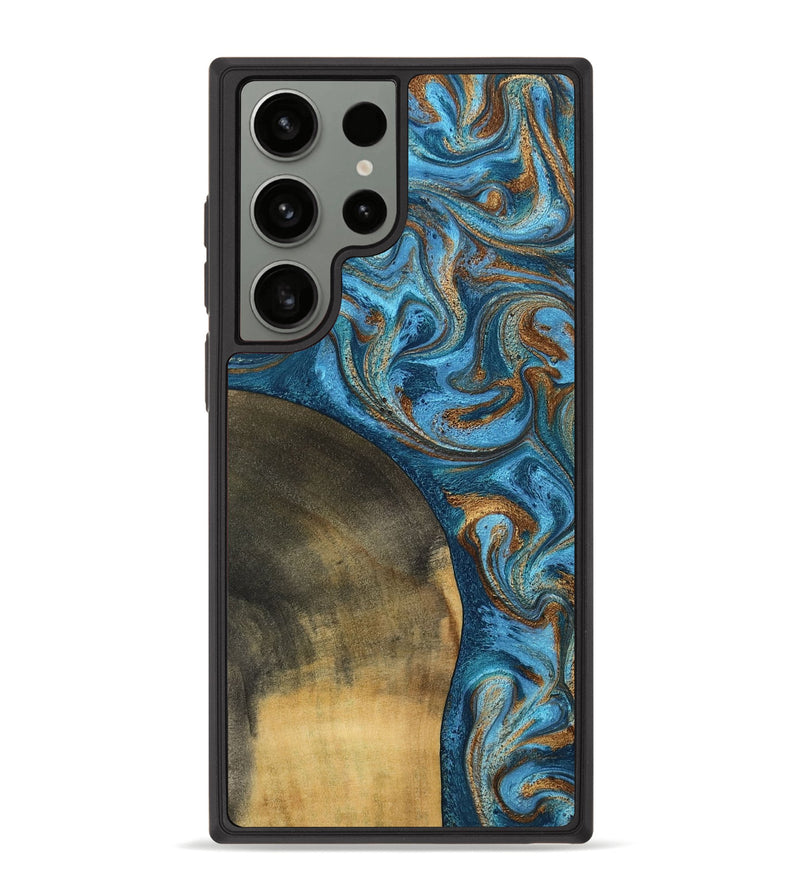 Galaxy S23 Ultra Wood Phone Case - Akira (Teal & Gold, 801435)