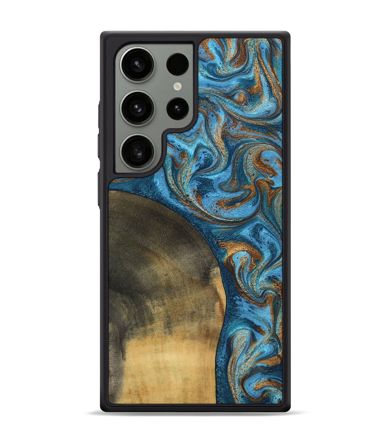 Galaxy S24 Ultra Wood Phone Case - Akira (Teal & Gold, 801435)