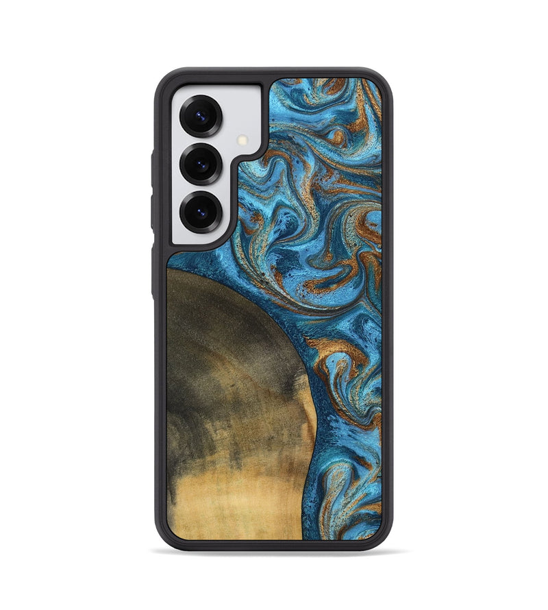 Galaxy S25 Wood Phone Case - Akira (Teal & Gold, 801435)