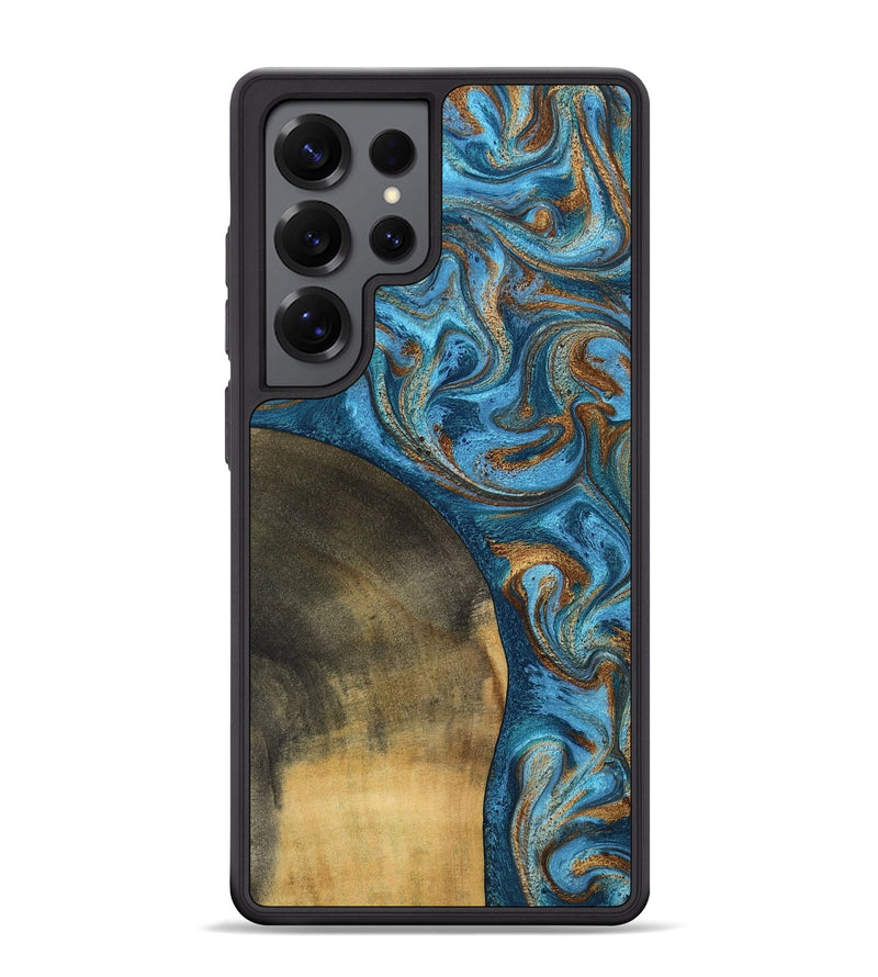 Galaxy S25 Ultra Wood Phone Case - Akira (Teal & Gold, 801435)
