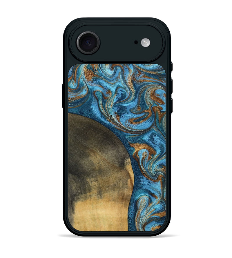 iPhone 17 Air Wood Phone Case - Akira (Teal & Gold, 801435)