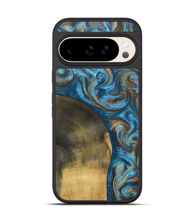 Pixel 10 Wood Phone Case - Akira (Teal & Gold, 801435)