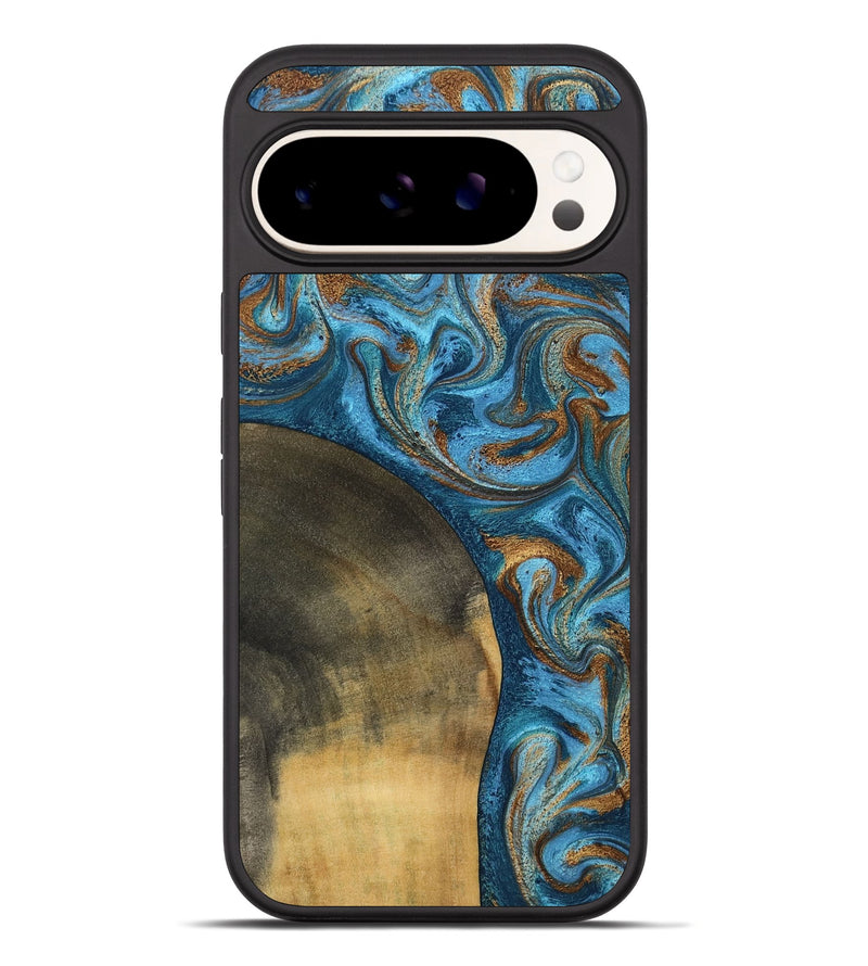 Pixel 10 Pro XL Wood Phone Case - Akira (Teal & Gold, 801435)
