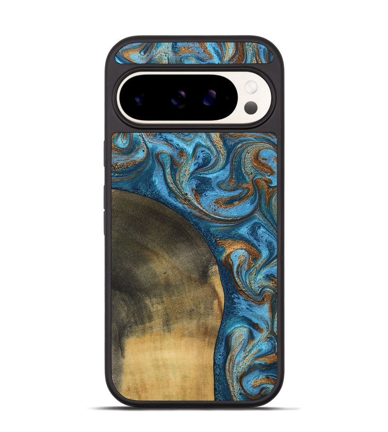 Pixel 9 Wood Phone Case - Akira (Teal & Gold, 801435)