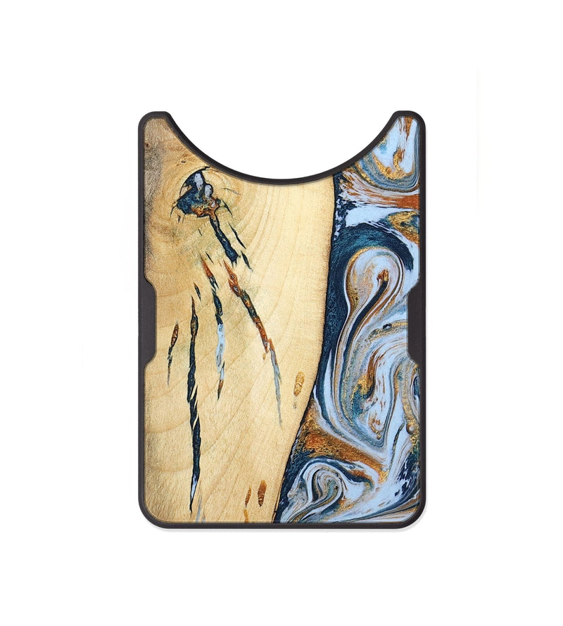 Alloy Wood Wallet - Betty (Teal & Gold, 801436)