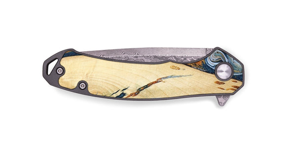 EDC Wood Pocket Knife - Betty (Teal & Gold, 801436)