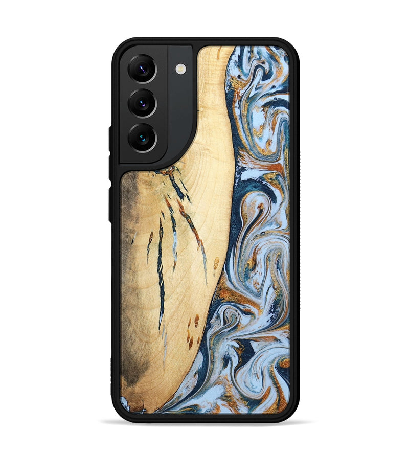 Galaxy S22 Plus Wood Phone Case - Betty (Teal & Gold, 801436)