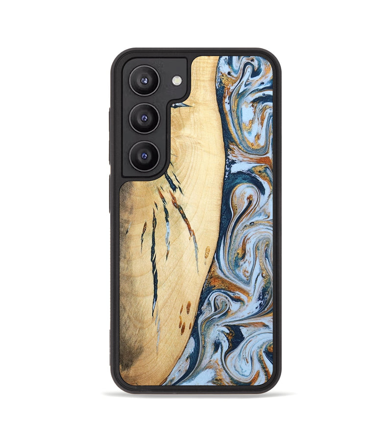 Galaxy S23 Wood Phone Case - Betty (Teal & Gold, 801436)