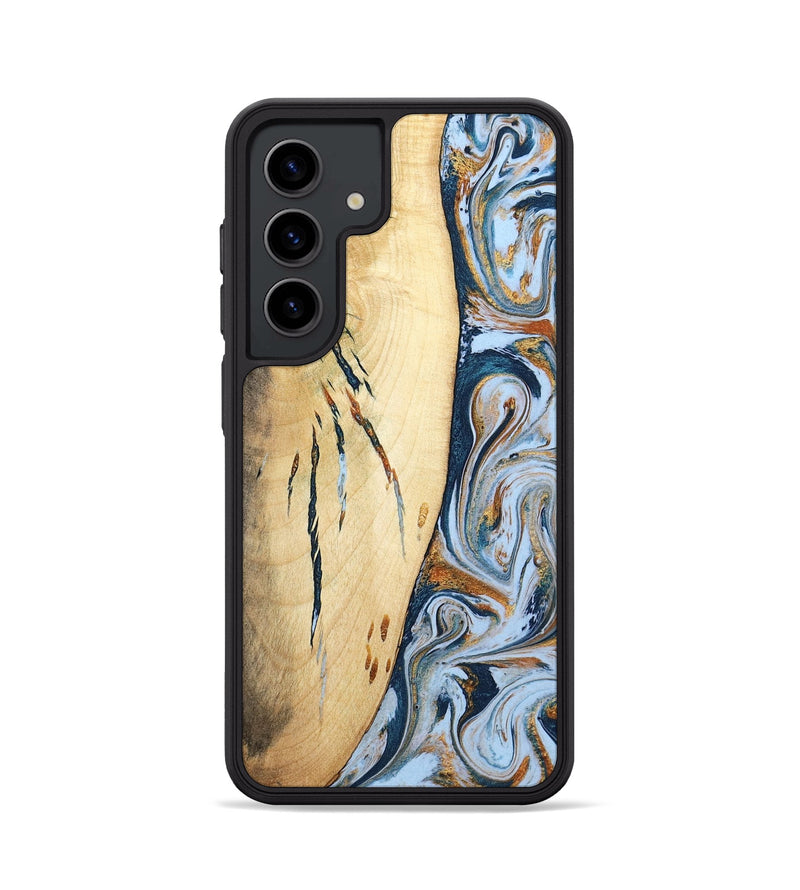 Galaxy S24 Wood Phone Case - Betty (Teal & Gold, 801436)