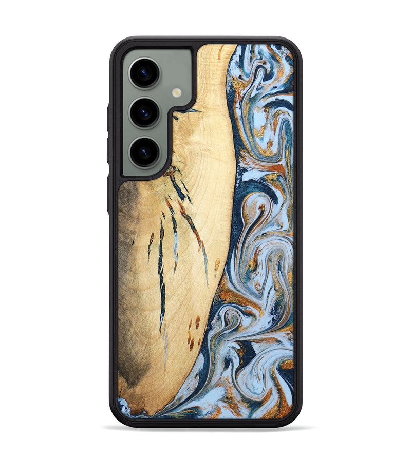 Galaxy S24 Plus Wood Phone Case - Betty (Teal & Gold, 801436)