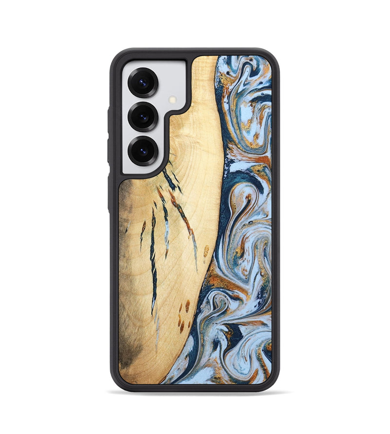 Galaxy S25 Wood Phone Case - Betty (Teal & Gold, 801436)