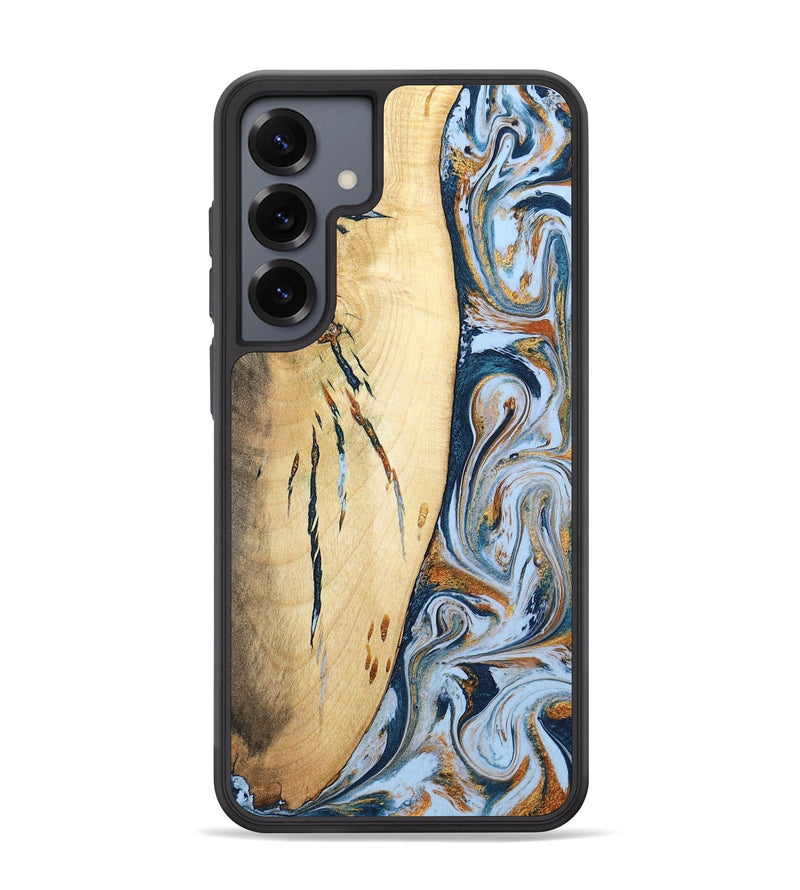 Galaxy S25 Plus Wood Phone Case - Betty (Teal & Gold, 801436)