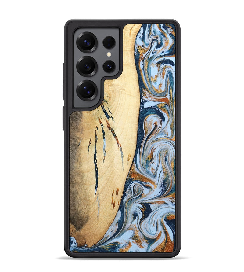 Galaxy S25 Ultra Wood Phone Case - Betty (Teal & Gold, 801436)