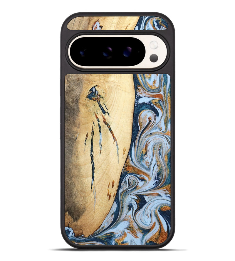 Pixel 9 Pro XL Wood Phone Case - Betty (Teal & Gold, 801436)