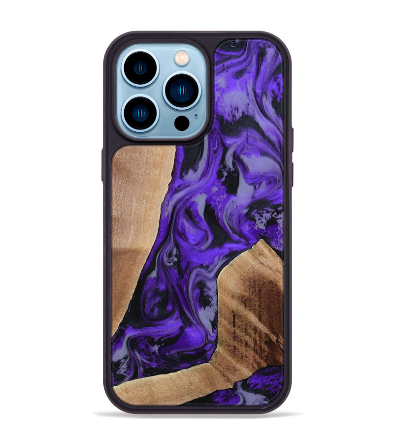 iPhone 14 Pro Max Wood Phone Case - Reilly (Purple, 801437)