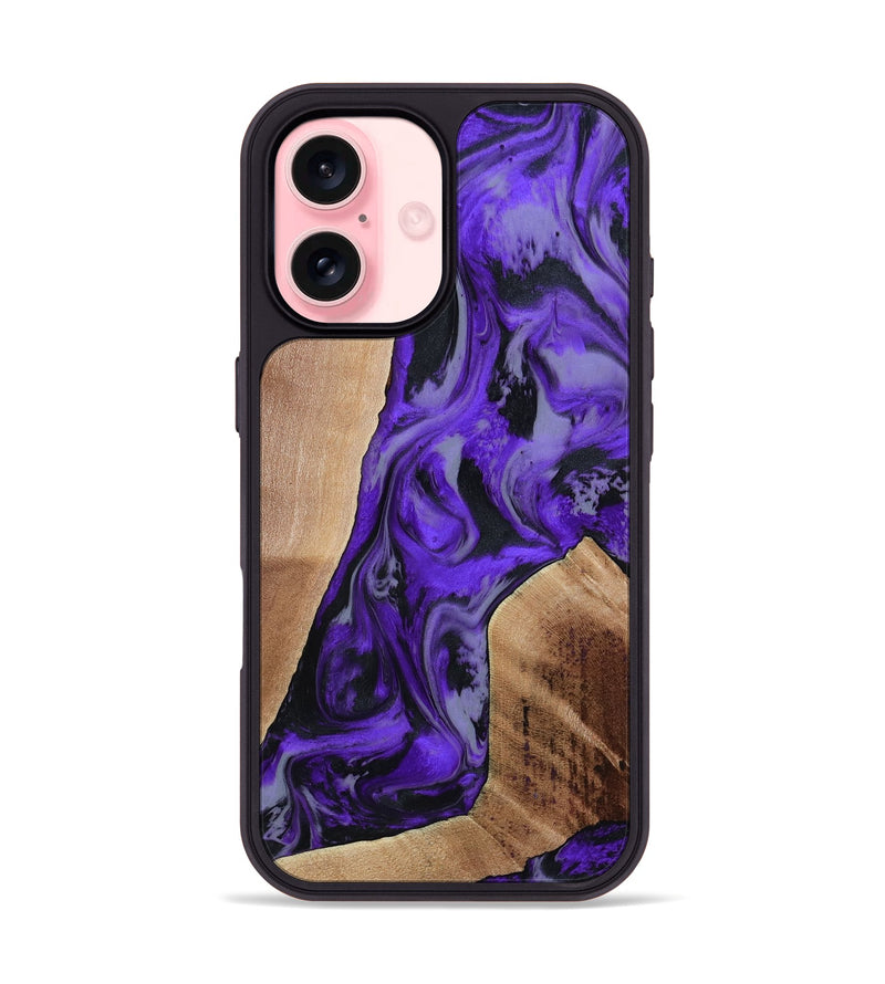 iPhone 16 Wood Phone Case - Reilly (Purple, 801437)