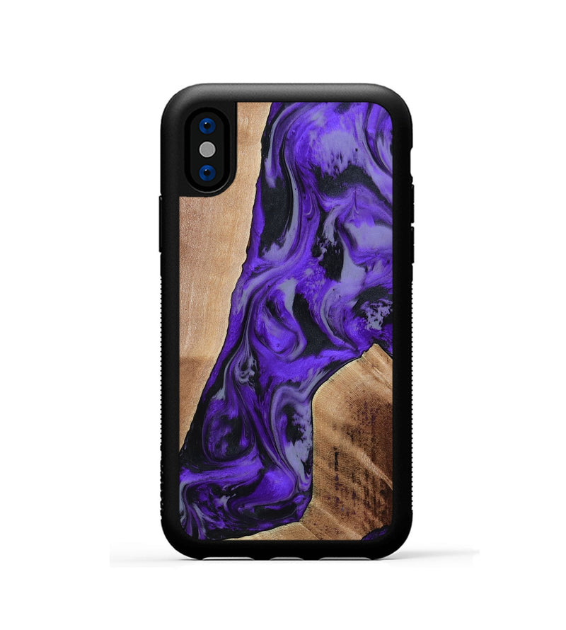 iPhone Xs Wood Phone Case - Reilly (Purple, 801437)