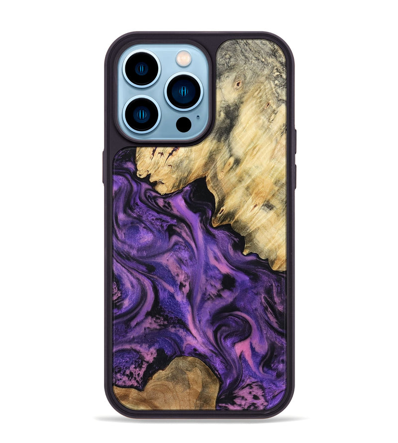 iPhone 14 Pro Max Wood Phone Case - Maryjo (Purple, 801438)