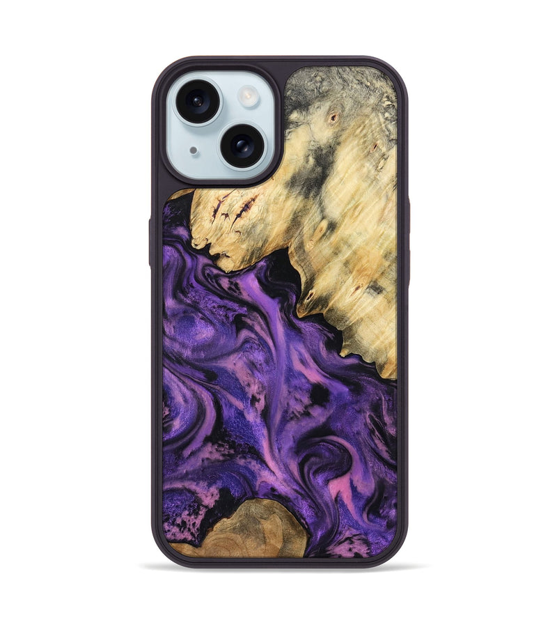 iPhone 15 Wood Phone Case - Maryjo (Purple, 801438)