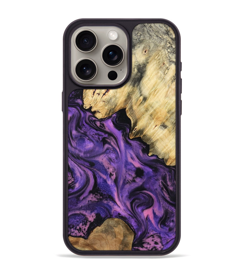 iPhone 15 Pro Max Wood Phone Case - Maryjo (Purple, 801438)