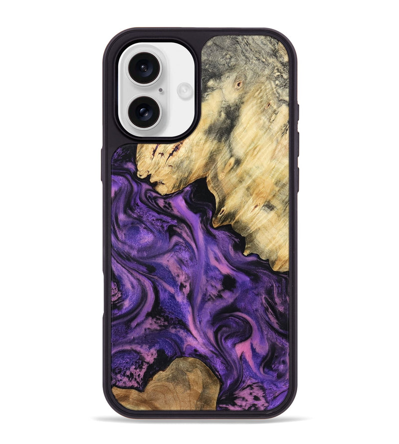 iPhone 16 Plus Wood Phone Case - Maryjo (Purple, 801438)