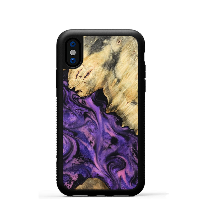 iPhone Xs Wood Phone Case - Maryjo (Purple, 801438)