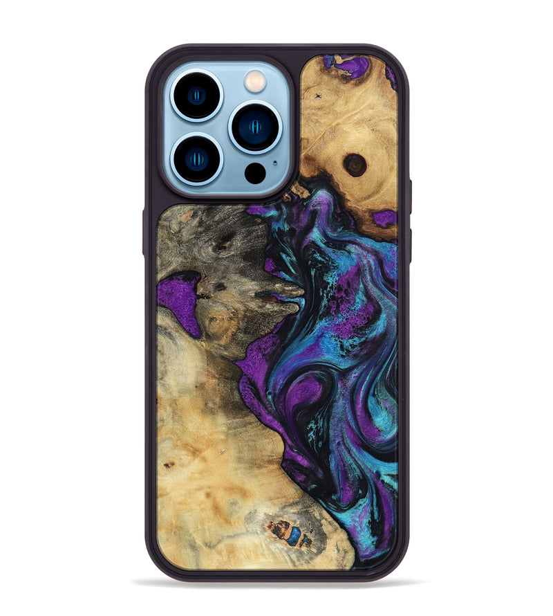 iPhone 14 Pro Max Wood Phone Case - Kashton (Purple, 801439)