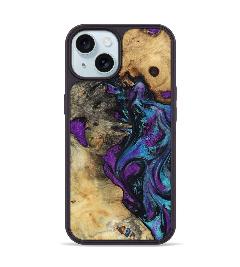 iPhone 15 Wood Phone Case - Kashton (Purple, 801439)