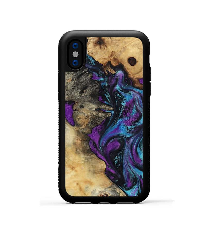 iPhone Xs Wood Phone Case - Kashton (Purple, 801439)
