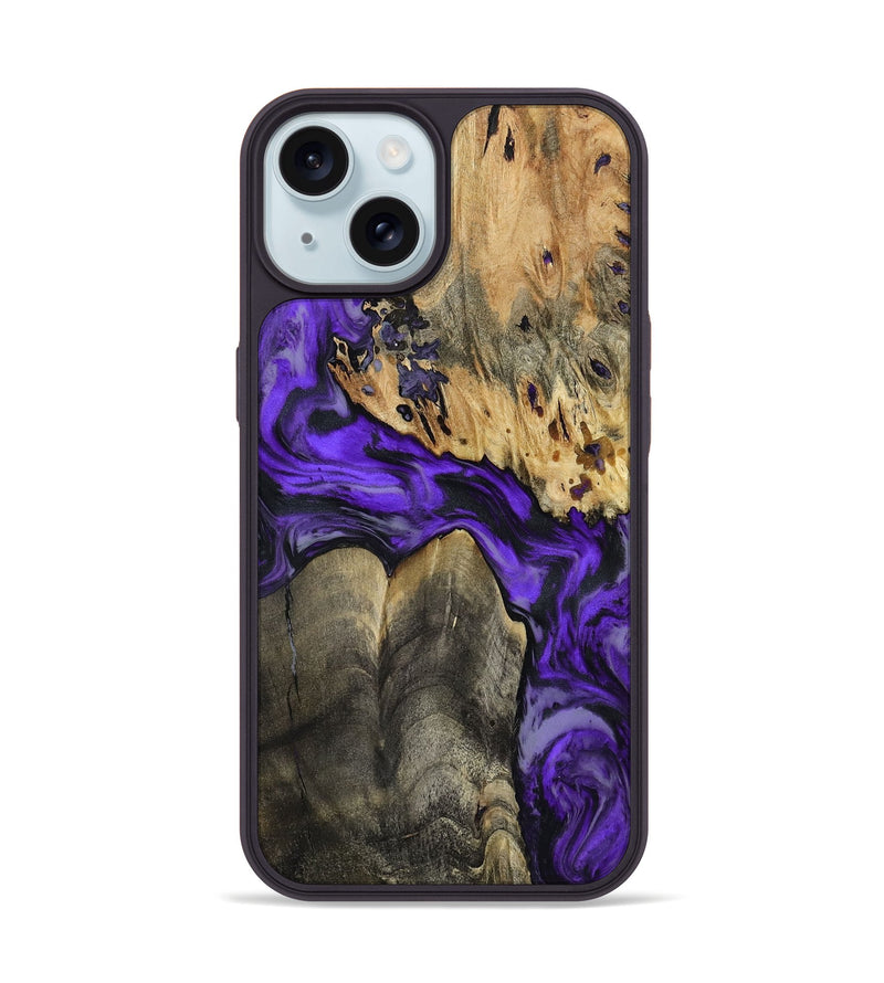 iPhone 15 Wood Phone Case - Shad (Purple, 801440)