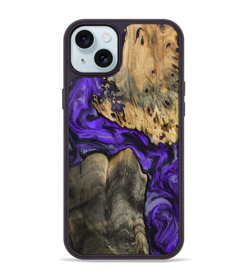 iPhone 15 Plus Wood Phone Case - Shad (Purple, 801440)