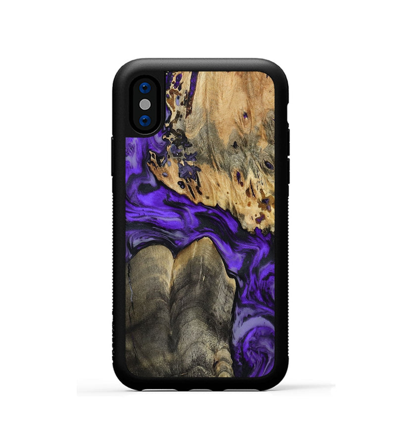 iPhone Xs Wood Phone Case - Shad (Purple, 801440)