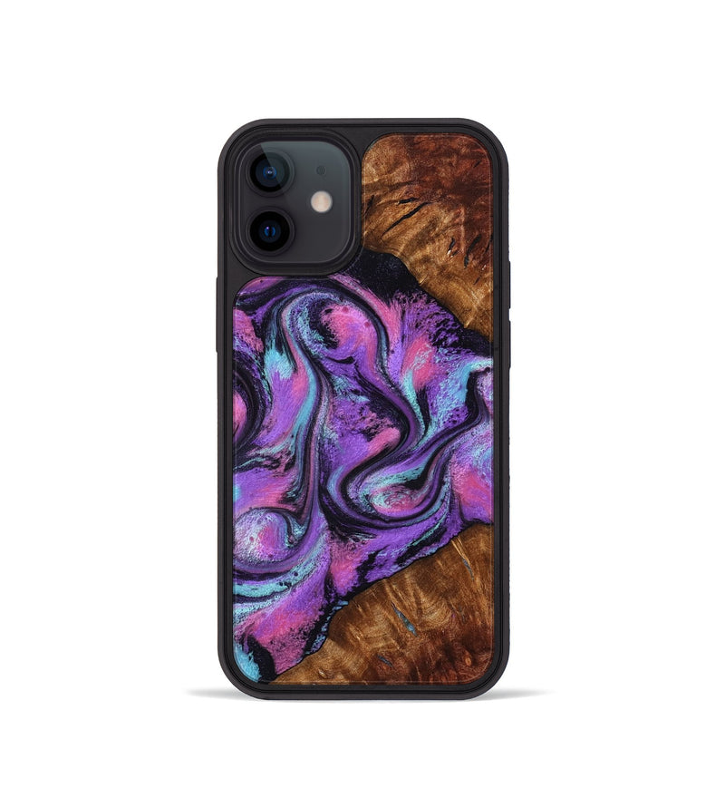 iPhone 12 mini Wood Phone Case - Ella (Purple, 801441)